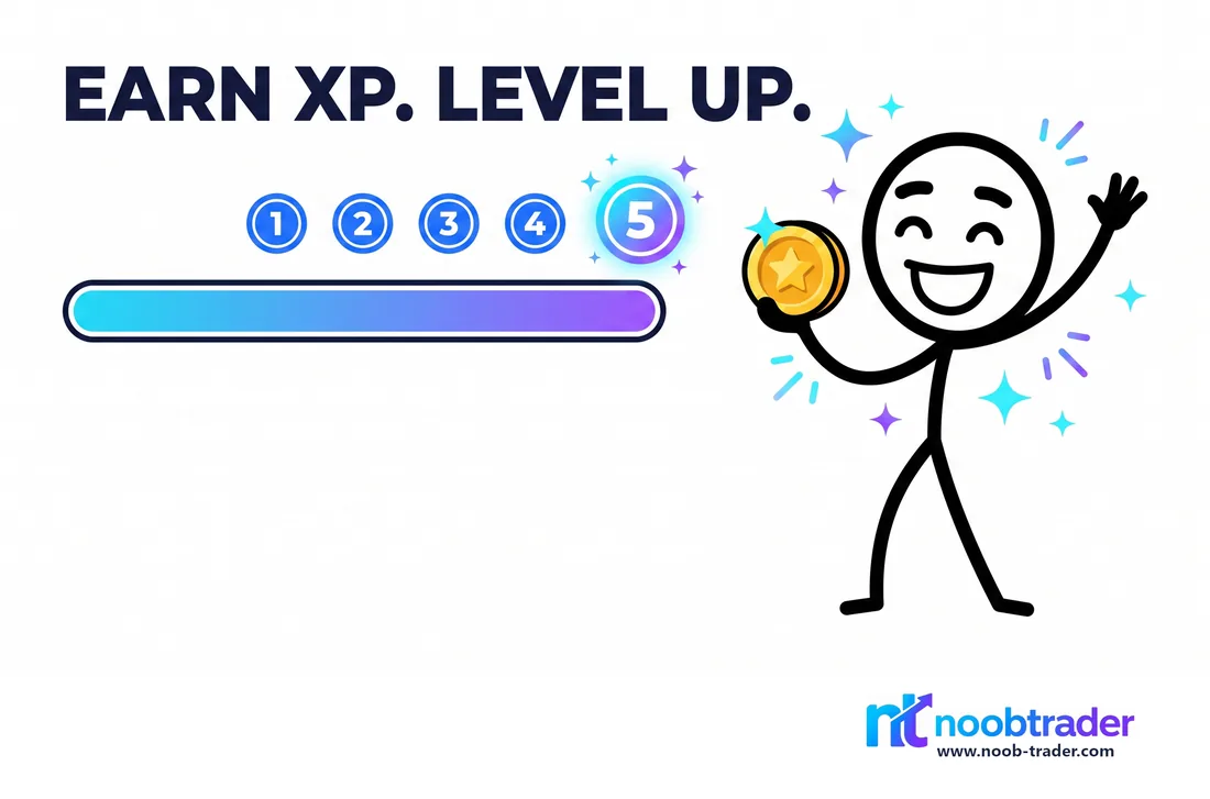 A stick figure climbing XP levels